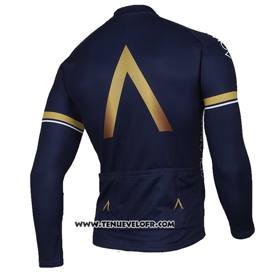 2017 Maillot Ciclismo Aqua Bleue Sport Noir Manches Longues et Cuissard